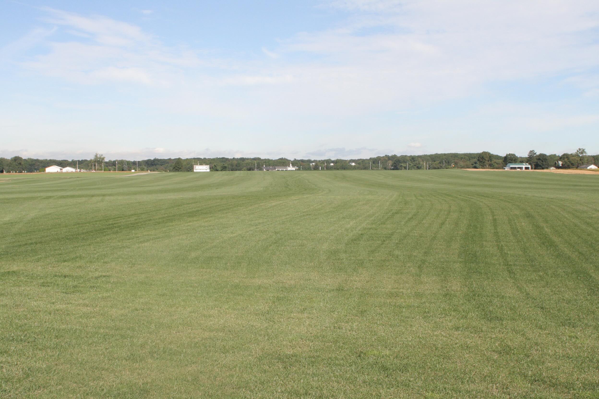 Lush green sod farm field in New Jersey